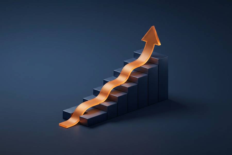 Abstract illustration of an ascending specialist career path