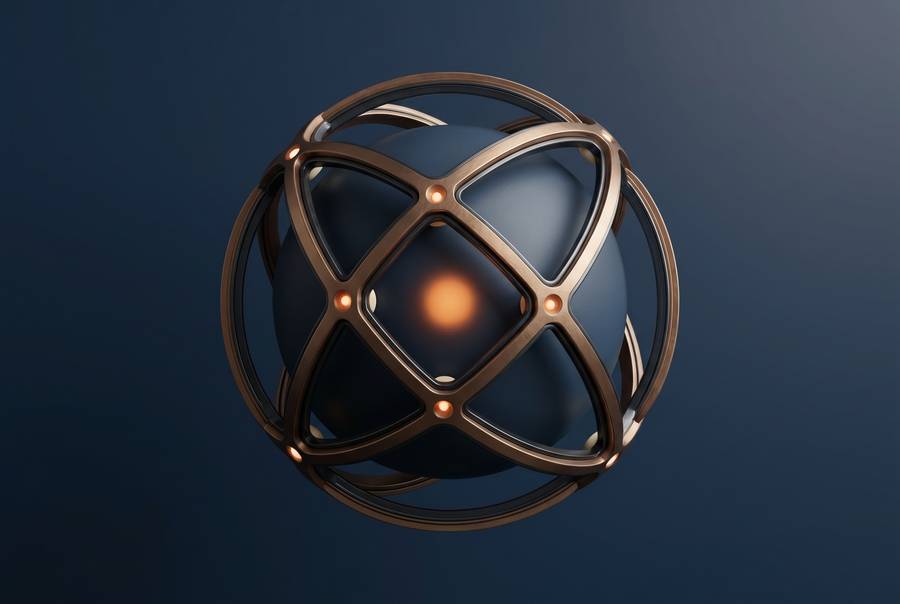 Abstract dimensional sphere and rings representing global reinsurance