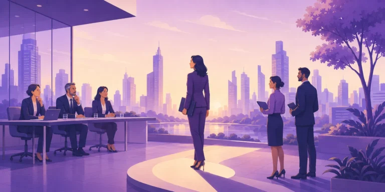 Recruitment consultants presenting a leadership candidate to an executive hiring panel