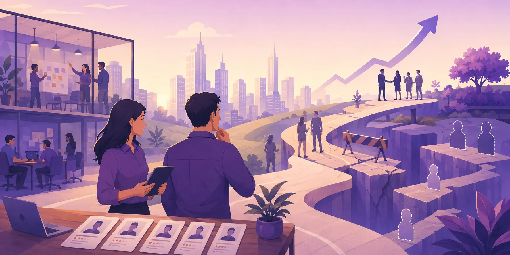 Recruiters navigating hiring challenges and building a team for a growing venture-backed startup